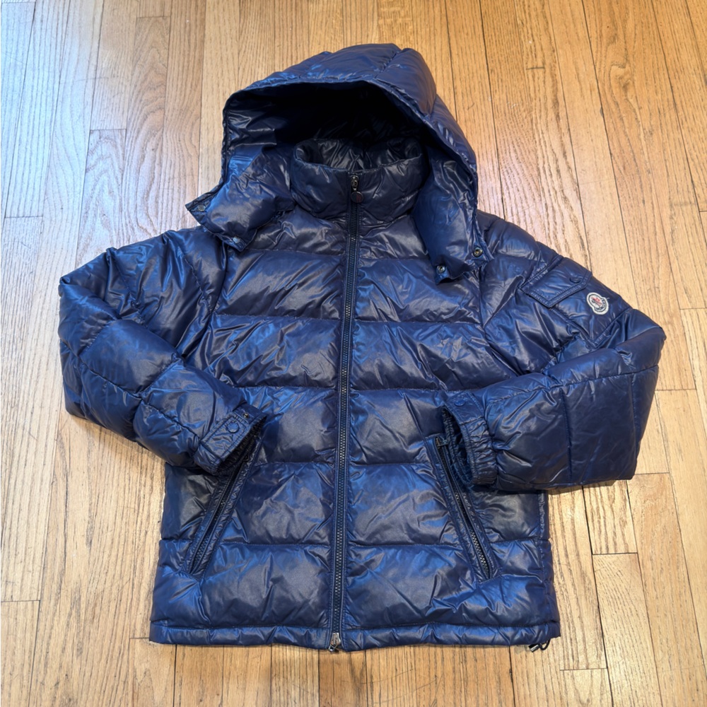 Moncler Shiny Dark Blue Puffer Jacket